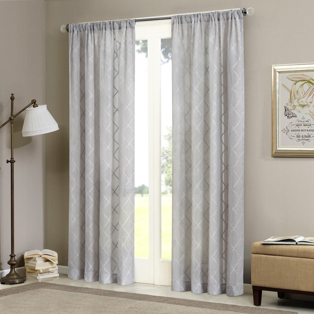 Diamond Sheer Window Curtain Panel (Only 1 Pc Panel)