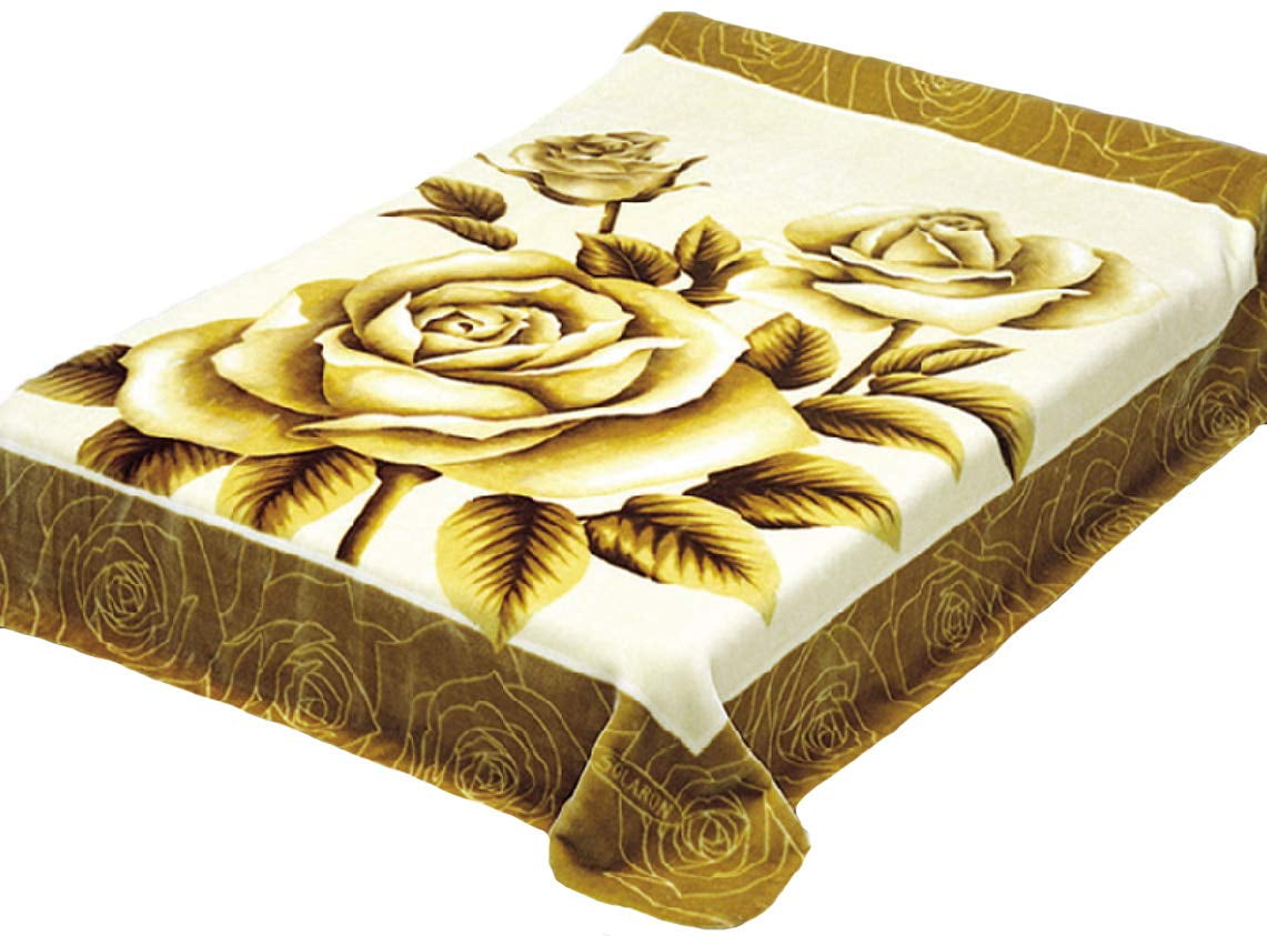 4estaciones Brown Rose Blanket King Blankets by SOLARON