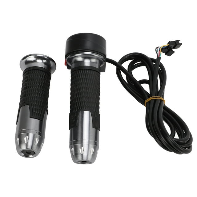 Juego de puños de acelerador giratorio para vehículos eléctricos, color gris, compatible con 12 V-99 V, sin indicador de triple velocidad