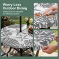 thumbnail image 5 of Round Outdoor Tablecloth with Umbrella Hole and Zipper, Grey Coastal Tablecloth with Elastic Waterproof, Beach Starfish Nautical Coral Shell Summer Patio Table Covers for 31" - 35" Pool Tables, 5 of 9