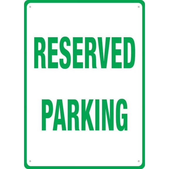 Reserved Parking Sign Metal Signs Sign Pre-Drilled Holes For Easy Mounting Indoor Or Outdoor Use Size: 8 x 12 inch
