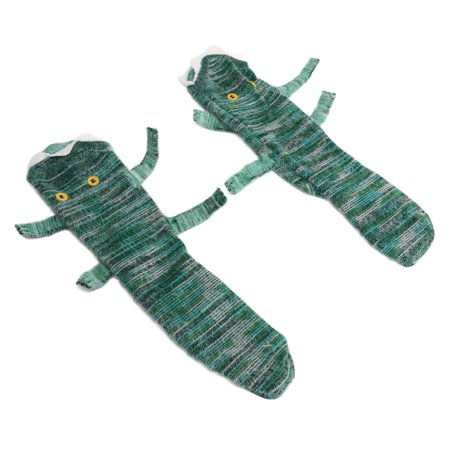 

Knit Animal Socks Floor Socks Cotton Comfortable Funny Warm Button Eyes Thick For Men For Christmas Gifts Crocodilian Fish
