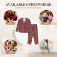 thumbnail image 5 of Goofa Red Floral Printed Women’s 2 Piece Pajama Set Super,Pajamas Women's Long Sleeve Sleepwear Soft Button Down Loungewear Pjs Lounge Set Nightwear-Small, 5 of 9