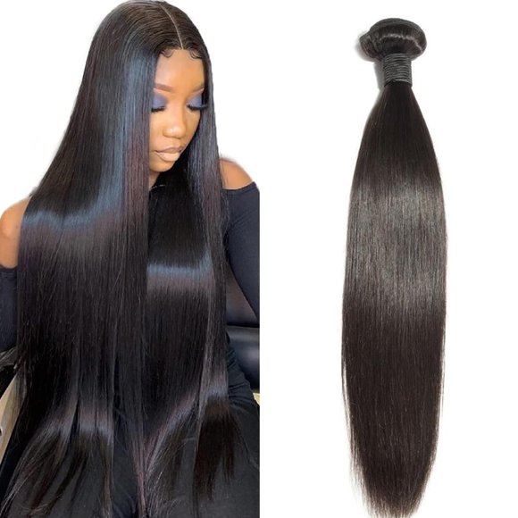 Lots de Cheveux Raides, Extensions de Cheveux Vierges Brésiliens Non Traités de 16 Pouces, Couleur Naturelle