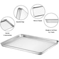 thumbnail image 3 of Baking Sheet Cookie Sheet Set of 2, Casewin Stainless Steel Baking Pans Tray, Non Toxic & Healthy, Mirror Finish & Rust Free, Easy Clean & Dishwasher Safe (10.23*7.87*0.98inch), 3 of 5