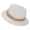 White, variant on Women Wide Brim Straw Boater Hat UPF Sun Protection Foldable Beach Fedora with Rhinestone Buckle Ribbon