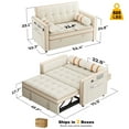 thumbnail image 2 of CHITOOMA 3 in 1 Pull Out Sofa Bed with Adjustable Backrest, 70" Convertible Loveseat Sleeper Couch with Charging Port, Side Pockets & Cylinder Pillows for Living Room Apartment, White, 2 of 12
