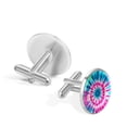 thumbnail image 3 of Tie Dye Men's Cufflinks for Formal Attire, Made of Stainless Steel, for Business Meetings, 3 of 6