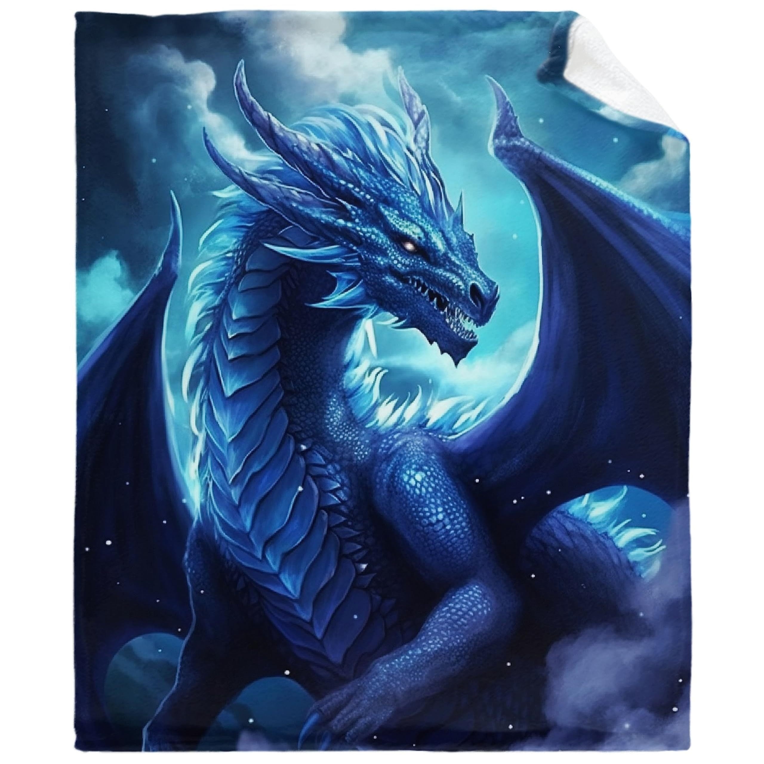 Blue Dragon Throw Blanket Dragon Blanket Gifts for Dragon Lovers Soft Flannel Blanket Gifts Woman Man Blue Dragon Blanket for Living Room Sofa Decor