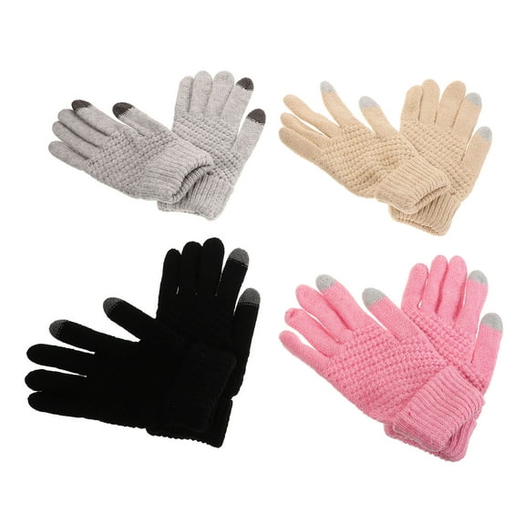 Phenofice 4Pairs Small Winter Gloves for Women Full Finger Insulated Glove for Cold Weather 8.2x4.4x0.9In