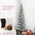 5 Foot Artificial Snow Flocked Pencil Christmas Tree