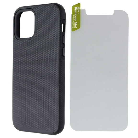 Axessorize ProTech Pack Case and Glass for Apple iPhone 12 and 12 Pro - Black