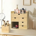 thumbnail image 5 of Bamboo Desk Organizer, Desktop Organizer with 3 Drawer, Tabletop Storage Organization Box for Bills, Countertop, Home Office Supplies, 5 of 13