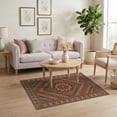 thumbnail image 3 of ODIKA Vintage Distressed Border Tapetes Para Cocina Bohemian Aztec Boho Refined for Playroom, Bedroom, Reading Nook, Pet Friendly & Kids Safe Play, 3 of 7