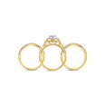 thumbnail image 4 of 10kt Yellow Gold Round Diamond Cluster Bridal Wedding Ring Band Set 1/2 Cttw, 4 of 4
