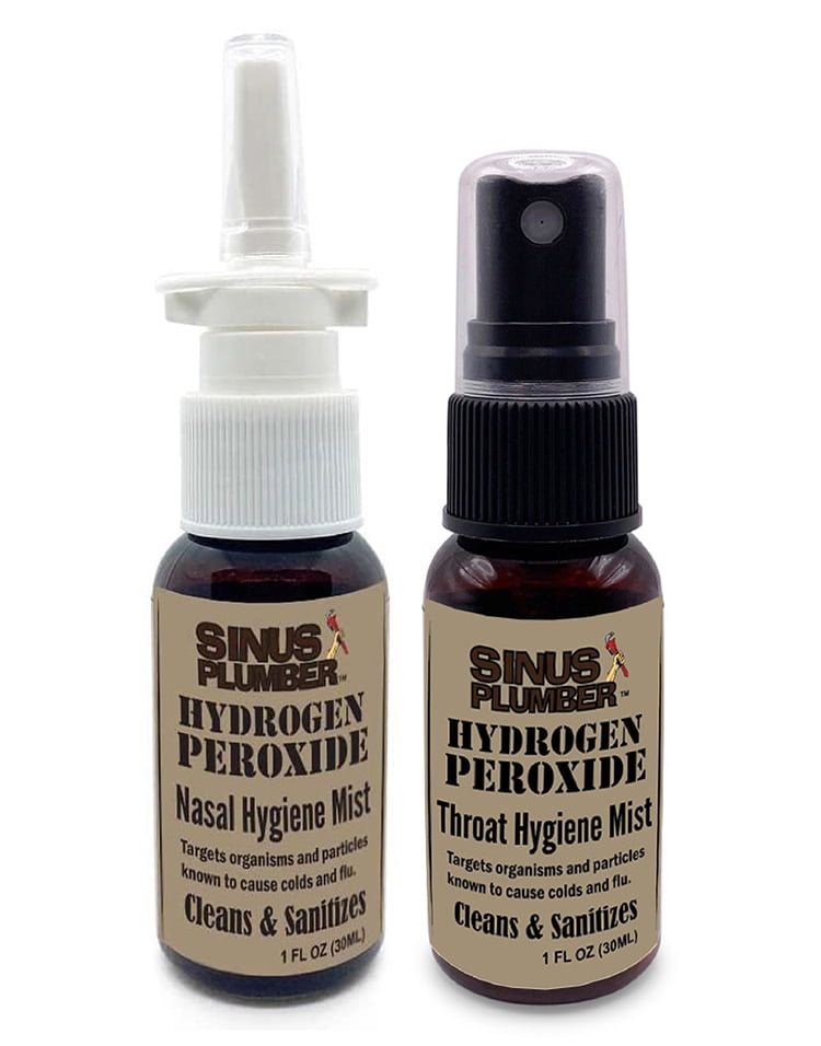 Sinus Plumber Hydrogen Peroxide Nasal Spray and Throat Spray Combo