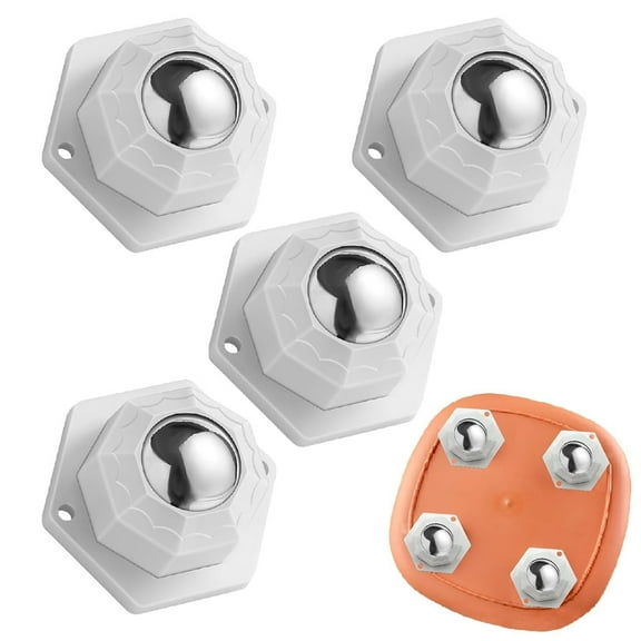 Tutuviw 4Pcs Self Adhesive Caster Wheels Appliance Rollers 1 Inch 360º Swivel Stainless Steel Sticky Universal Wheels No Drilling Silent Large Load Capacity for Storage Box Small Furniture