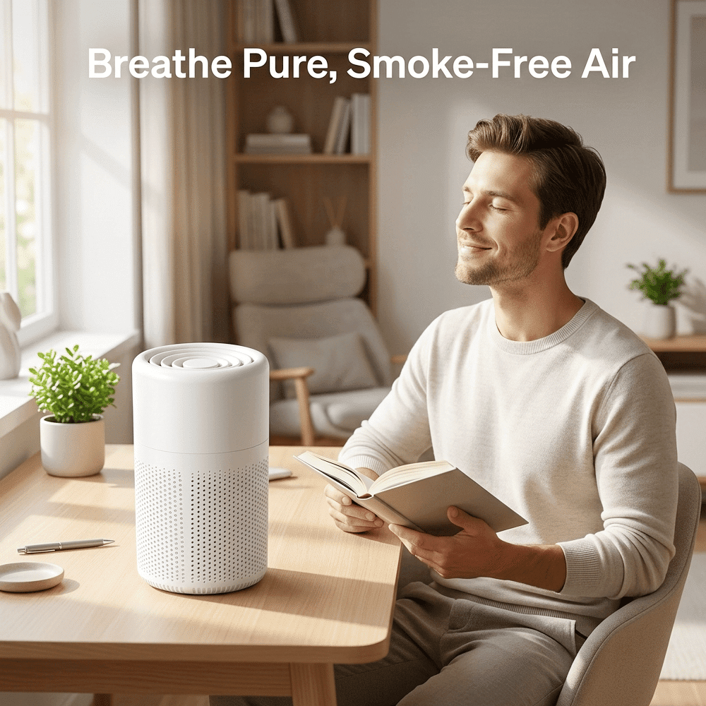 Room Air Filter with Aromatherapy Sheet, USB-Powered Compact Air Purifier for Home, Office, Bedroom, Removes Dust, Pet Dander, Odors, and Improves Air Quality for Comfortable Breathing