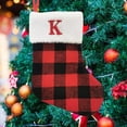 thumbnail image 4 of Calcetines Navideños Colgante Para Bolsa Navideña Calcetines Pequeños Con Letras En Cuadrícula Roja Y Negra Artículos Navideños, 4 of 8