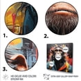 thumbnail image 3 of Designart "Popart Chimp Trek Urban Adventures" Animals Framed Wall Art - Traditional Black Monkey Living Room Framed Canvas Art, 3 of 6