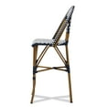 thumbnail image 4 of Skyline Decor Indoor and Outdoor White and Blue Bamboo Style Stackable Bistro Bar Stool, 4 of 5