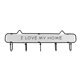 thumbnail image 1 of 1 gancho de pared vintage de madera y hierro con letras "I LOVE MY HOME", colgador de tela para sombreros y llaves (blanco), 1 of 5