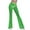 Green, variant on Fiaer Women's Yoga Flared Pants Mesh See Through Stretch Bell Bottoms Trousers Elastic High Waisted Solid Color Slacks White XL
