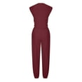 thumbnail image 3 of BLCHUNen Womens Summer Outfits Crew Neck Crisscross Hem Casual Tops Elastic High Waist Pants Athletic Workout Sets, 3 of 5
