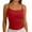 Red, variant on Vivianyo HD Women's Slim Fit Spaghetti Strap Ribbed Crop Cami Tank Top, Scoop Neck Sleeveless Casual Basic Top, Women's Black, Sizes S-2XL