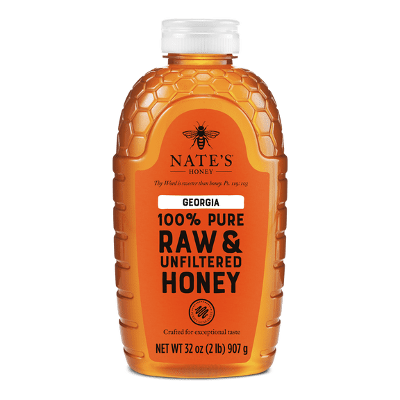 Nate's Georgia Honey: 100% Pure, Raw and Unfiltered Honey - 32 fl oz Bottle