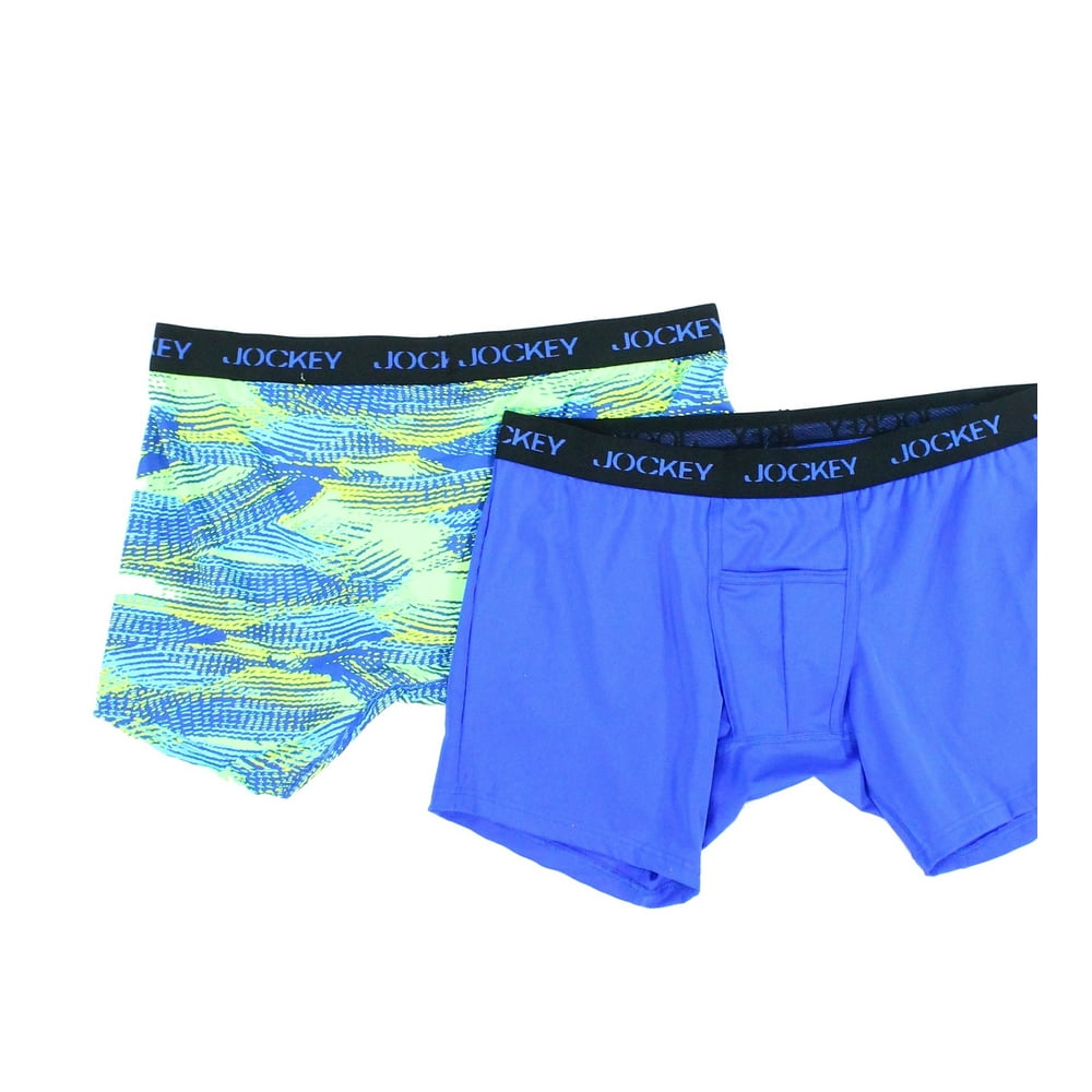 Jockey Jockey NEW Blue Mens Size XL Boxer Brief 2 Pack Printed