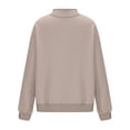thumbnail image 6 of Moxiu Mock Neck Sweatshirt Women Plus Size Cute Oversized Sweatshirts Preppy Cozy Soft Slouchy Pullover Loose Fit No Hood Khaki,XXXXXL, 6 of 7
