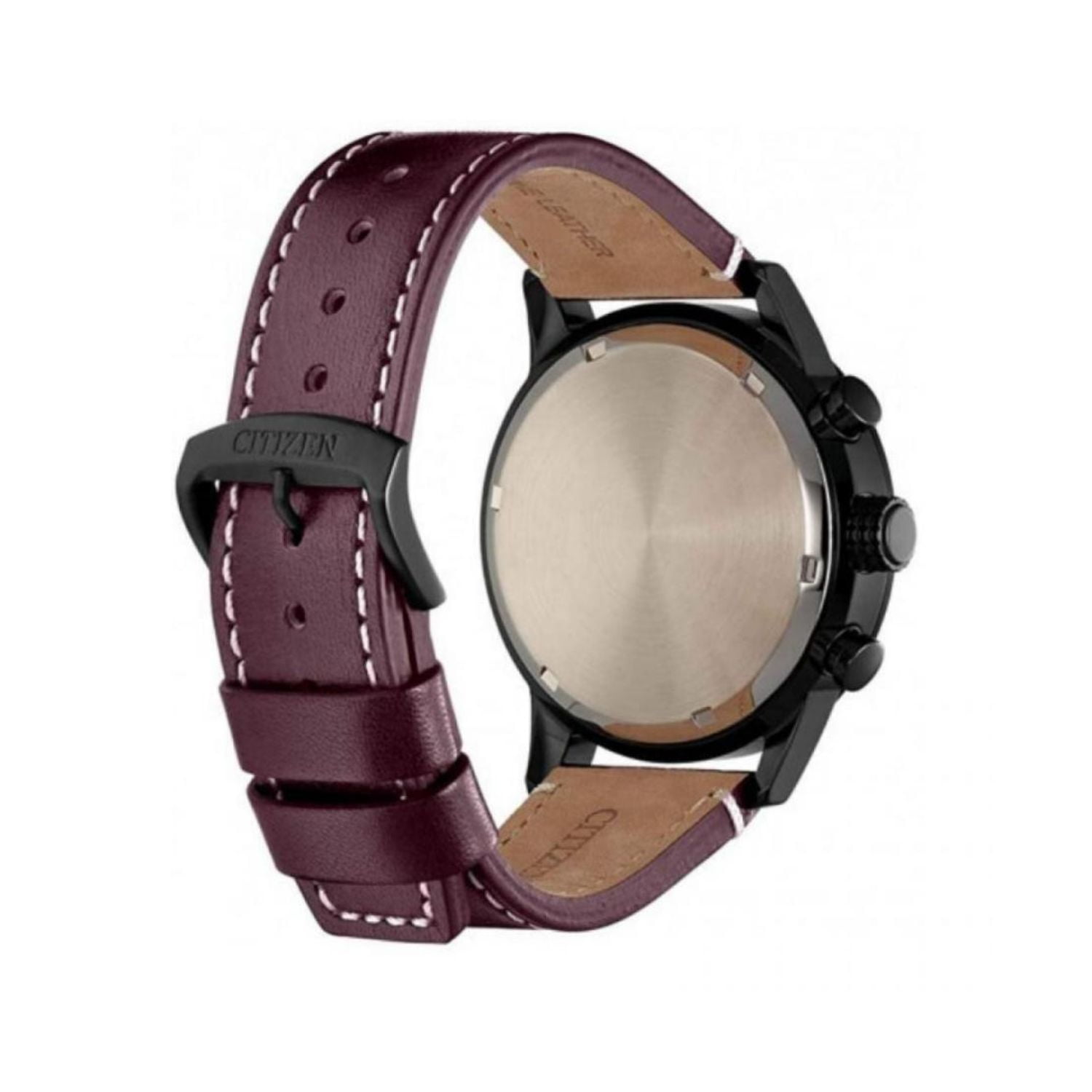 Citizen Men's Eco-Drive Chronograph Brown Leather Strap Watch