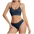 thumbnail image 1 of TSADFHJI Gathering Thin Steel Oversized Sports Suspender Vest French Triangular Cup Bra Set Bras for Women Plus Size Blue with Matching Robe Women Bras Small Chest Push Up Navy M, 1 of 7