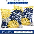 thumbnail image 4 of Decorative Throw Pillow Covers Set of 2 Blue Yellow pillow covers 18x18 Inch Couch Pillow Covers for Sofa Living Room Outdoor throw pillow cover Linen Floral Flower Farmhouse Pillowcase, 4 of 6