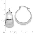 thumbnail image 2 of 10k White Gold Polished 10.5mm Tapered Hoop Earrings 21.42x10.45mm Wide Hoop Earring for Women, 2 of 2