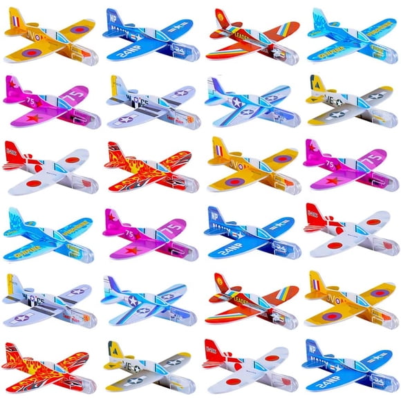 YSTINNG 50 Pcs Planeurs en Mousse Jouets pour Enfants, Avion en Papier, Cadeaux de Fête, Sacs Cadeaux, Jouets Volants Extérieurs, en Vrac pour Prix de Classe Garçons et Filles DYF329-4180