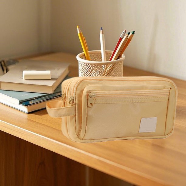 Fiudx Estuche de Gran Capacidad, Organizador Multicapa Extra Espacioso, Lona Resistente, Cremallera Resistente, Ideal para Uso Escolar y de Oficina, Ideal para Estudiantes y Profesionales.