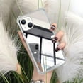 thumbnail image 4 of Compatible with iPhone 15 Mirror Case Cute for Women Girls Silicone Bumper Slim Ultra Thin Corner Protection Case Shockproof Design Fashion Luxury Cover Silver, 4 of 7