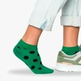thumbnail image 2 of Green with Black Polka Dots Ankle Socks (Adult Medium - Women's Shoe Sizes 5-10), 2 of 3