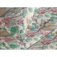 thumbnail image 3 of Ambesonne Orchid Artwork Quilted Coverlet 3 Pcs, Asian Leaves Pattern, Queen Size, Almond Green and Pale Pink, 3 of 4