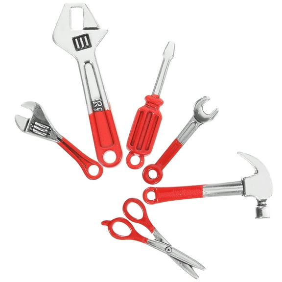 GOOHOCHY 6Pcs Pretend Toy Miniature Repair Tools for Dollhouse Garden and Living Room Decor