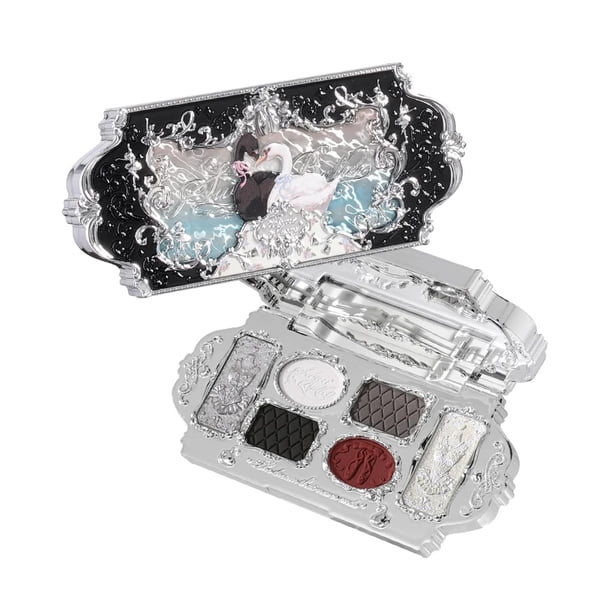 Paleta de maquillaje Flower Knows Swan Ballet de 6 colores con espejo