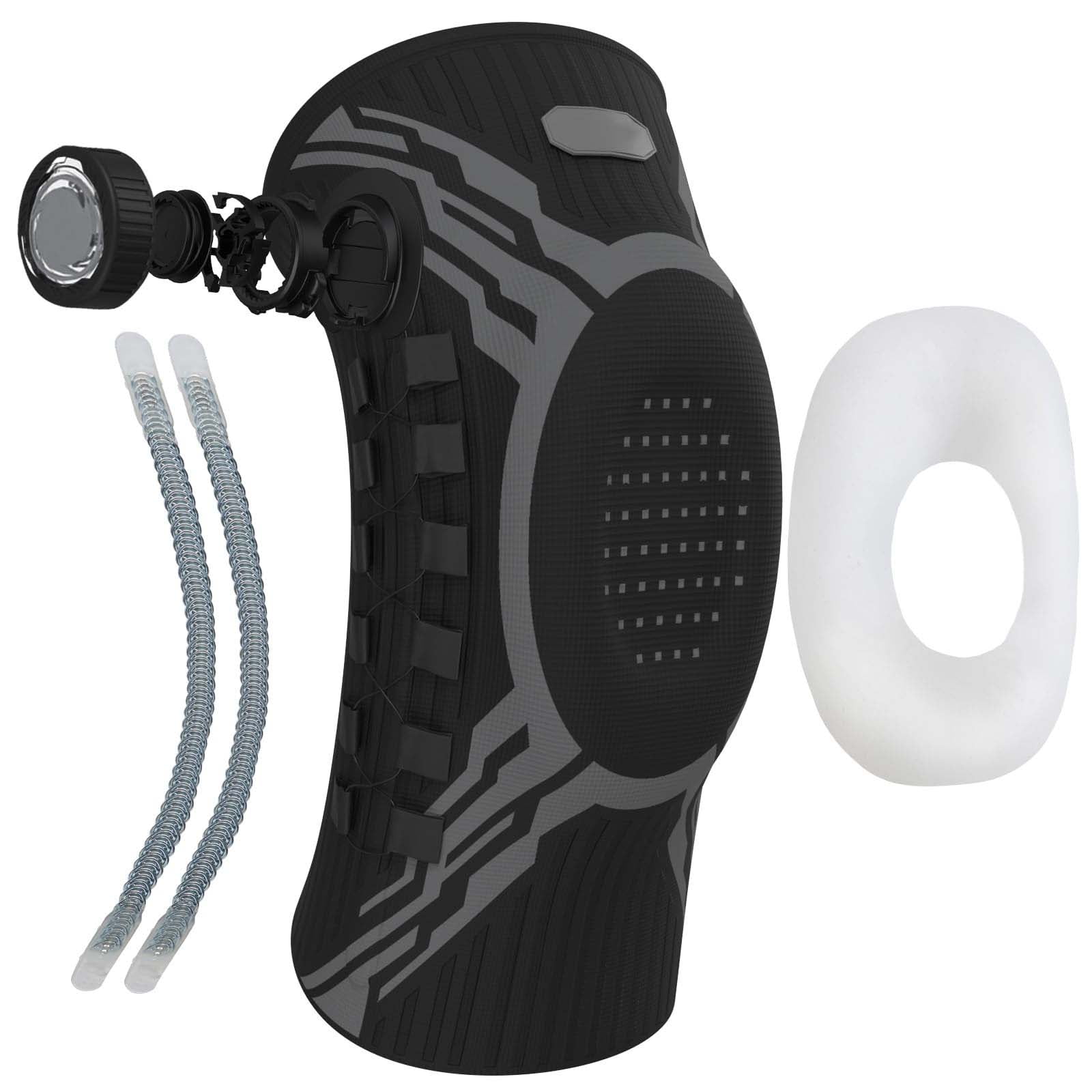 PeakFlex Knee Brace, Micro-Adjustment Dial System, Adjustable Knee Support Brace, Breathable Anti-Slip Compression Brace with Honeycomb Silicone Pad for Running, Workout, Hiking, Men & Women