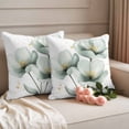 thumbnail image 2 of Spring Flower Pillow Covers 2 Pack Rustic Watercolor White Floral Plant Pillowcase Waterproof Outdoor Throw Pillow Cover for Patio Garden Square Cushion 20”x20”, 2 of 9