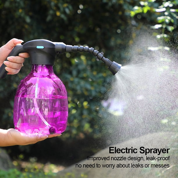 Pulverizador eléctrico de 2,5 l, 2000 mAh, pulverizadores de plantas portátiles a prueba de fugas (púrpura B)