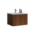 thumbnail image 3 of Integrated White Ceramic Bathroom Sink with Glossy Non-Porous Surface, Universal Vanity or Wall-Mount Installation, Easy-Clean Design, Space-Saving Basin, Drain and Faucet Excluded, 3 of 5