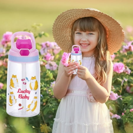 

Yedhsi Cups Kids Water Bottle With Straw And Built In Carrying Loop Made Of Durable Plastic Leak-Proof Design For Travel.