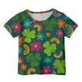 thumbnail image 2 of Shadoumai Saint Patricks Day Shirts Kids Funny Plaid Long Sleeve St Patricks Day Outfits Tee Tops, 2 of 3