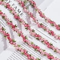 thumbnail image 3 of 5Yards Flower Lace Edge Trim Ribbon 14MM Width Deep Pink Floral Edging Trimmings Polyester Fabric Embroidered Applique, 3 of 7